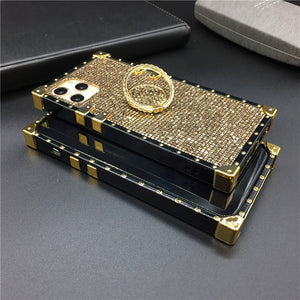 Glitter Square Case with Ring(6.1)